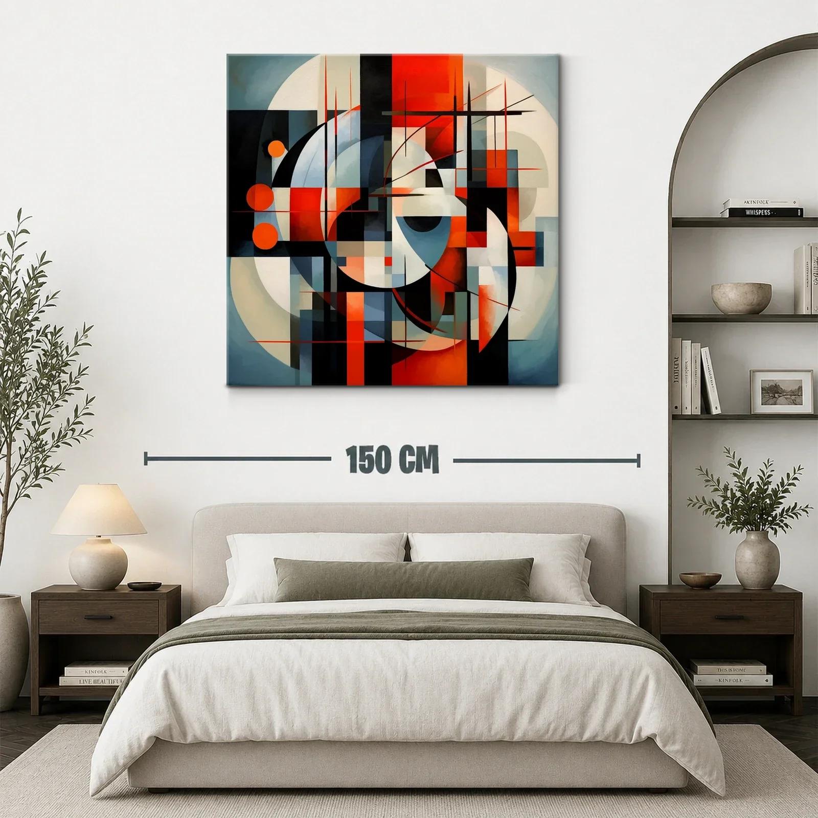 Composición abstracta en tonos rojos y azules vibrantes — miniatura 3