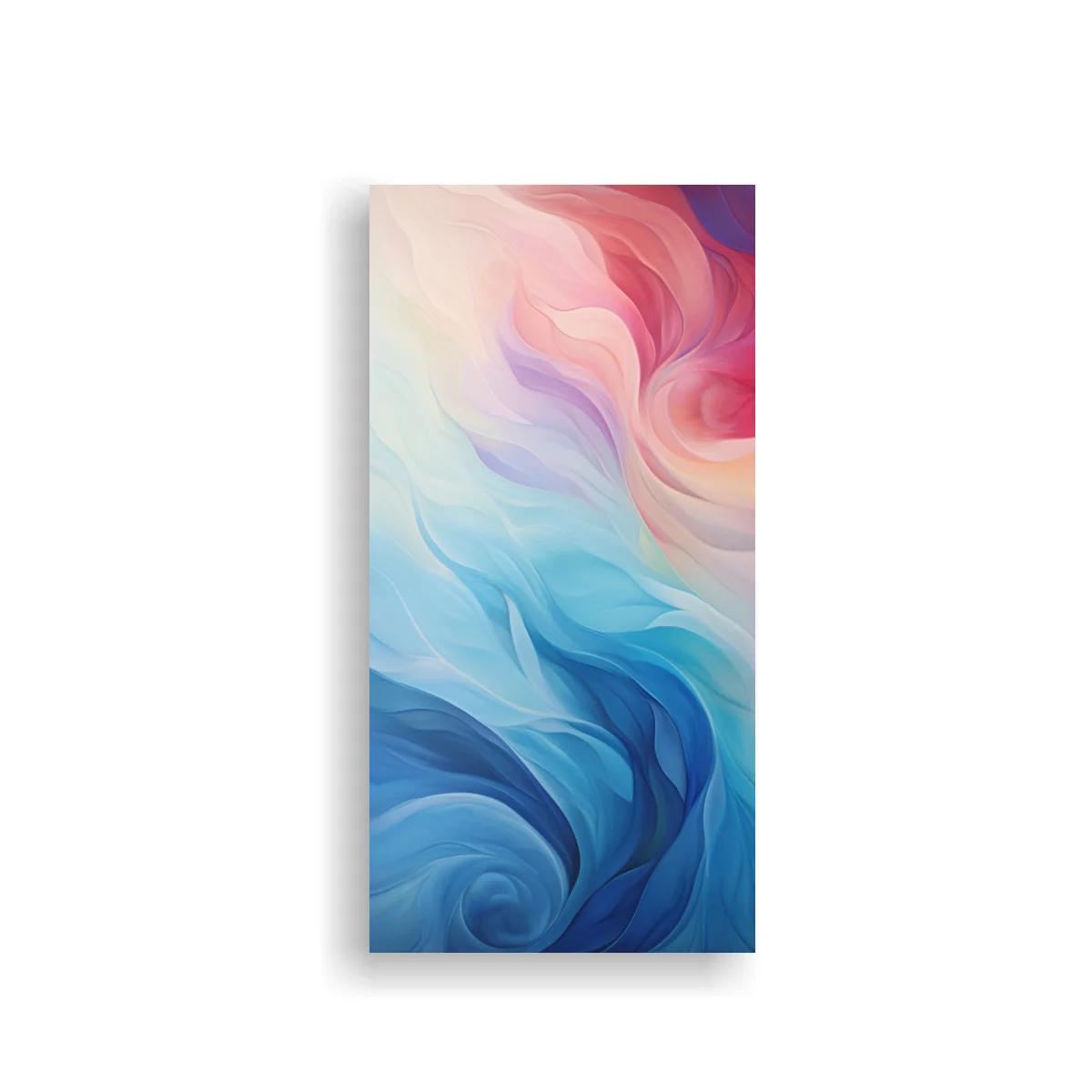 Cuadro formas fluidas abstractas con remolino azul