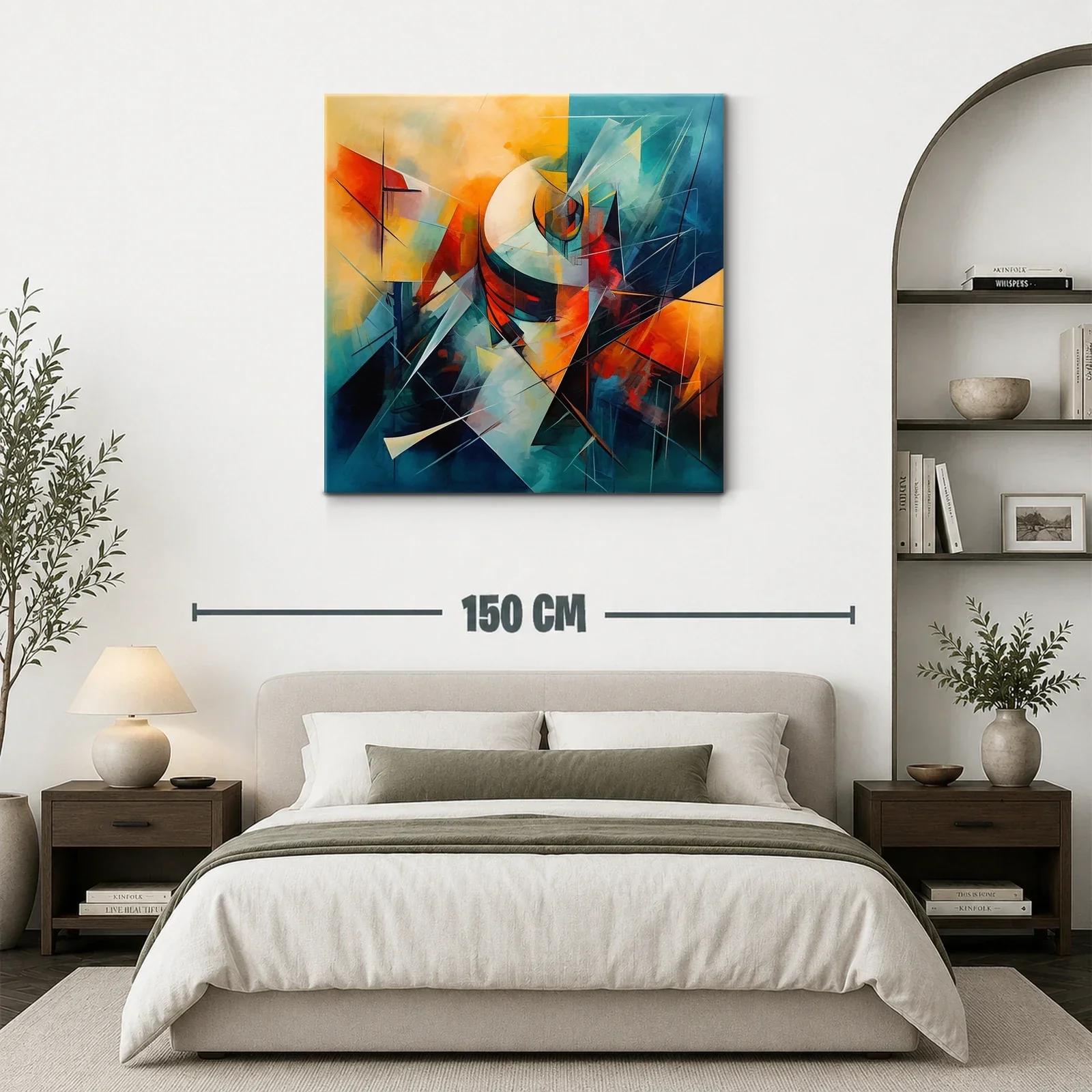 Composición abstracta en tonos cálidos y fríos vibrantes — miniatura 3
