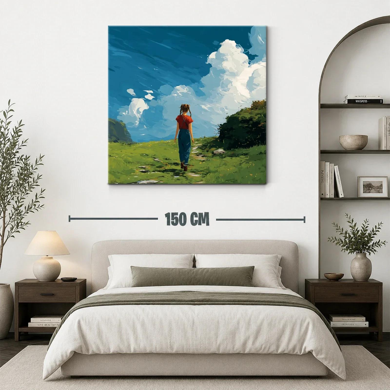 Paseo solitario en paisaje natural con cielo despejado — miniatura 3