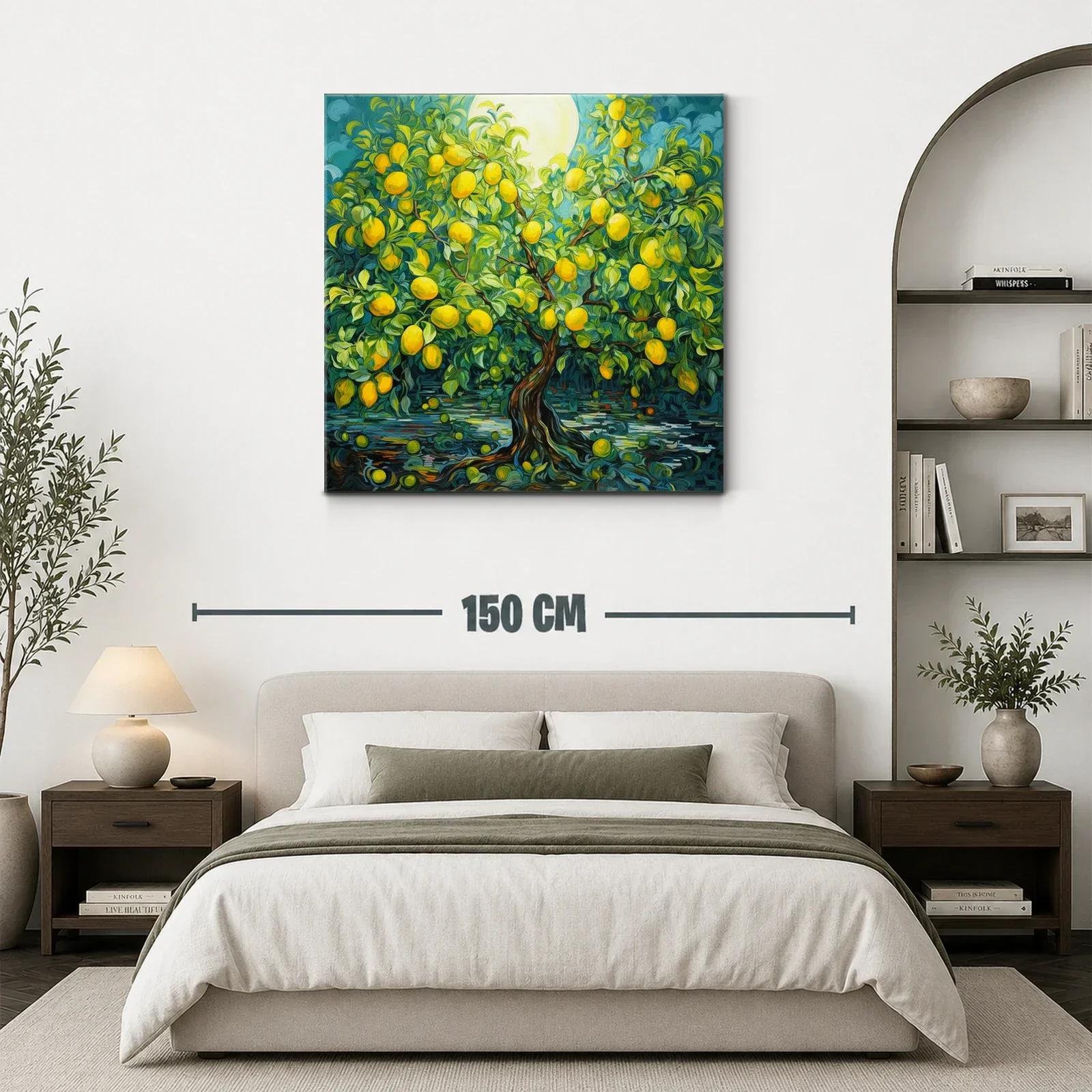 Cuadro árbol frutal con limones amarillos vibrantes — miniatura 3