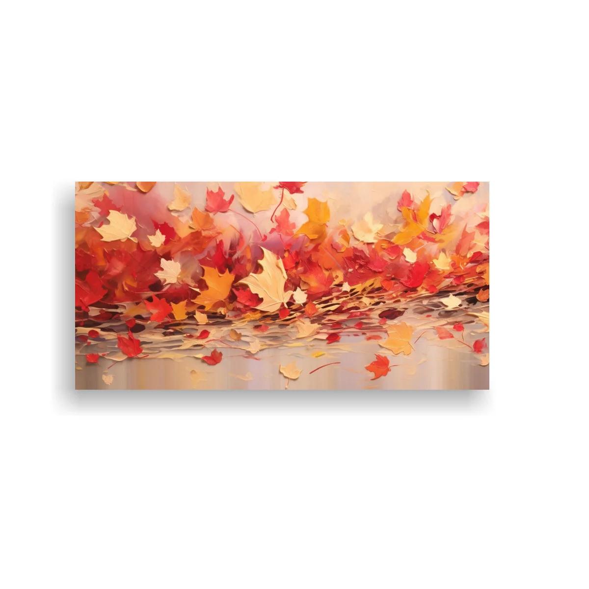 Cuadro hojas de otoño con follaje denso y fondo luminoso — imagen principal