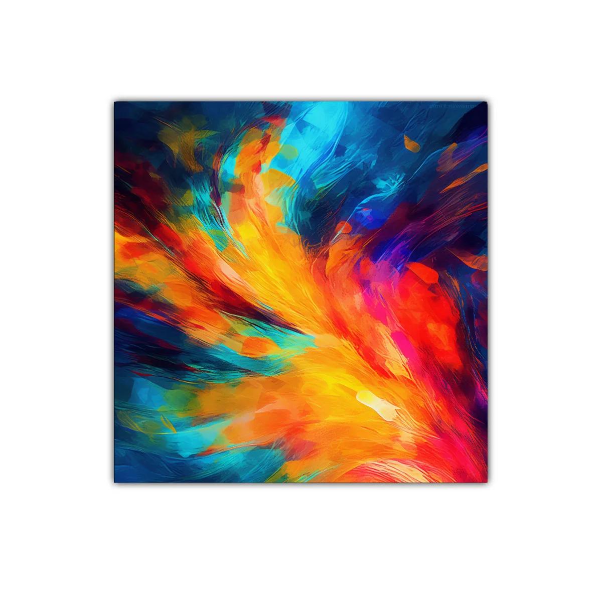 Cuadro abstracto vibrante con explosión de colores intensos — imagen principal