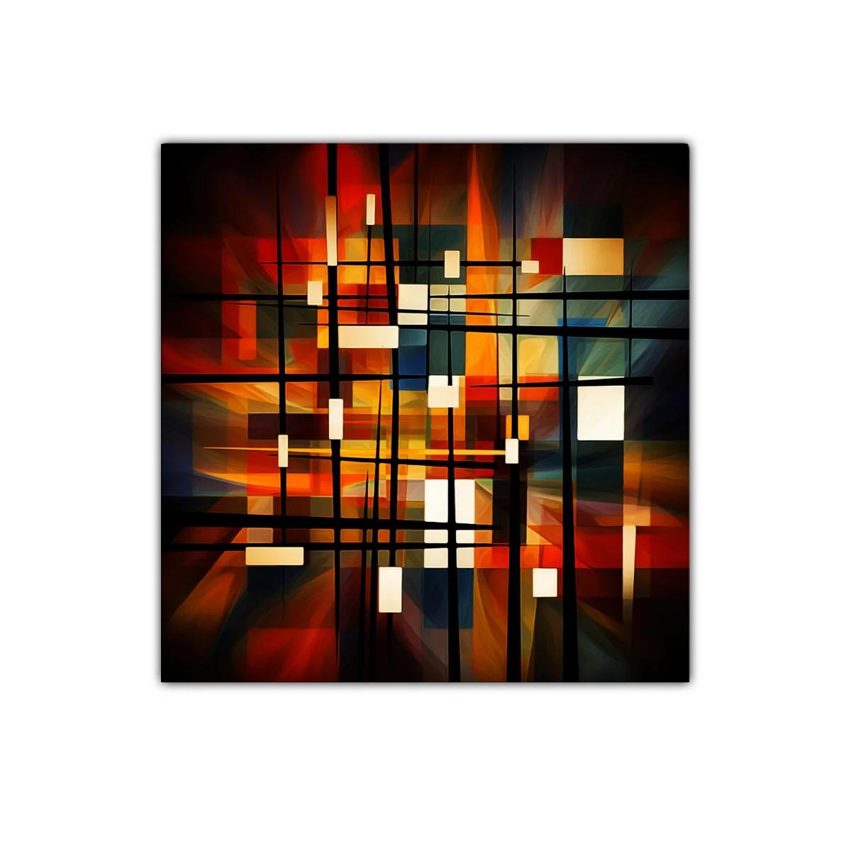 Composición abstracta en tonos cálidos y geometricidad marcada