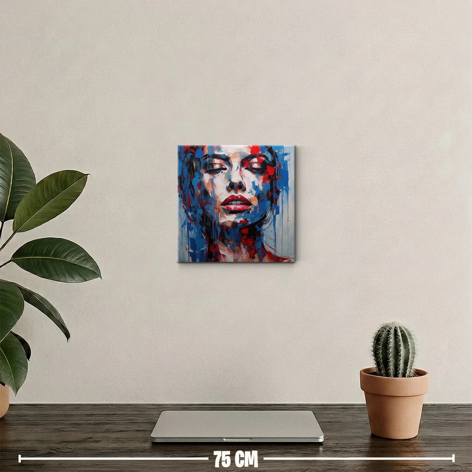Retrato expresivo con vibrantes tonos rojos y azules — miniatura 2