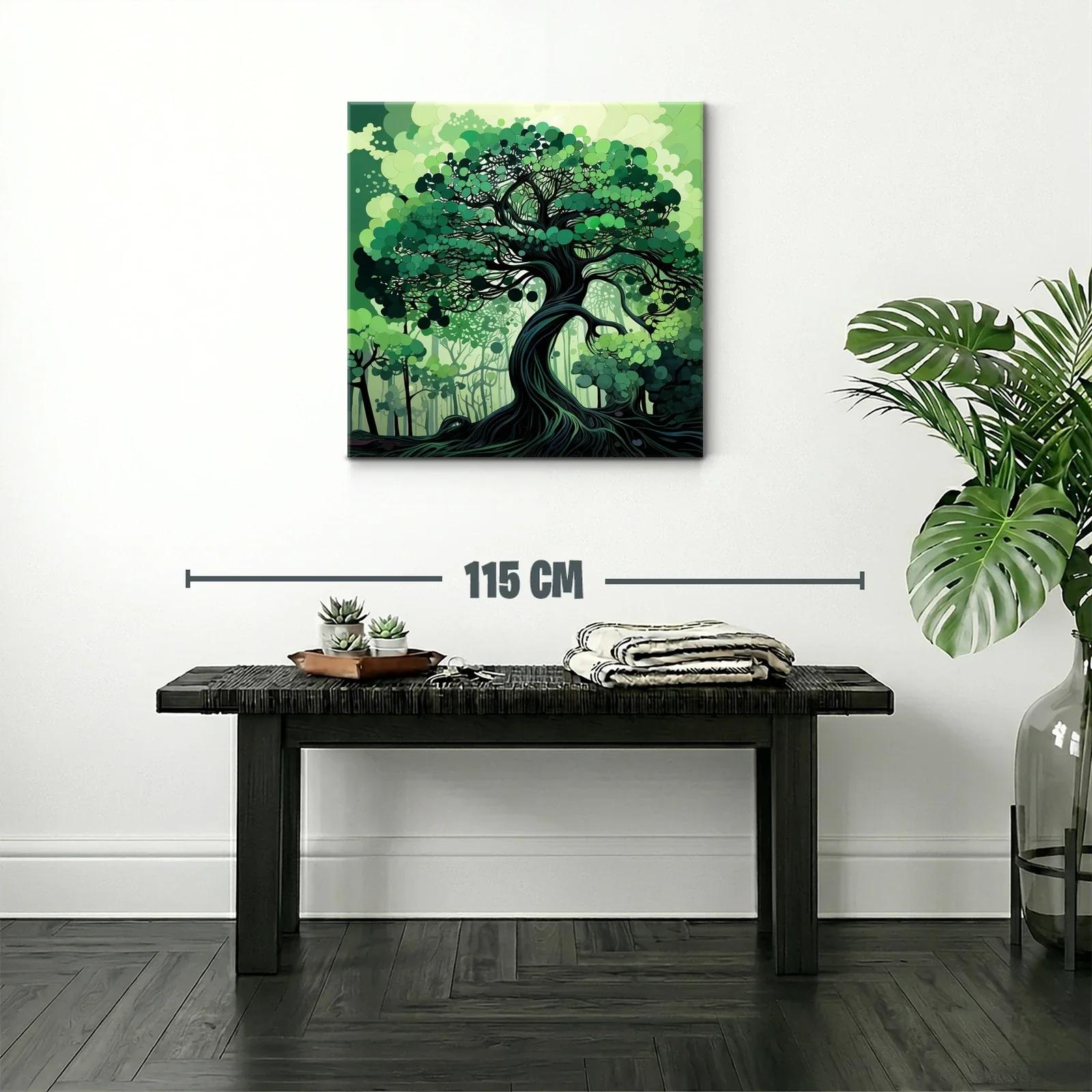 Árbol en Verde con Movimiento y Detalles Abstractos — miniatura 2