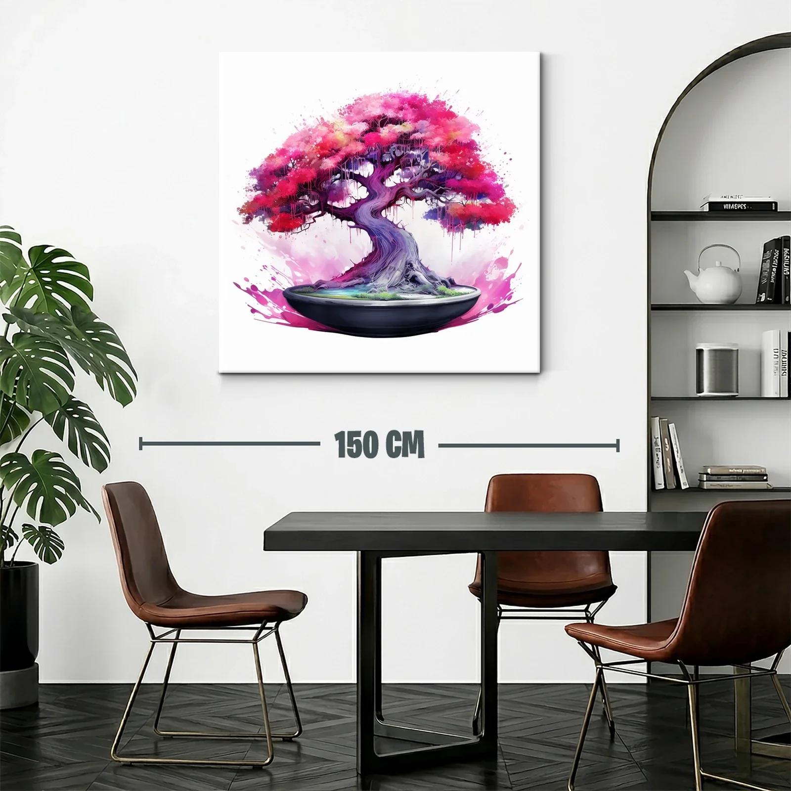 Arbol de bonsái fucsia y morado vibrante en maceta elegante — miniatura 2