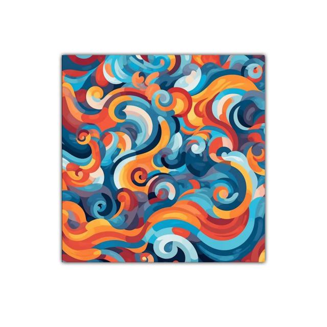 Cuadro abstracto de formas y colores vibrantes