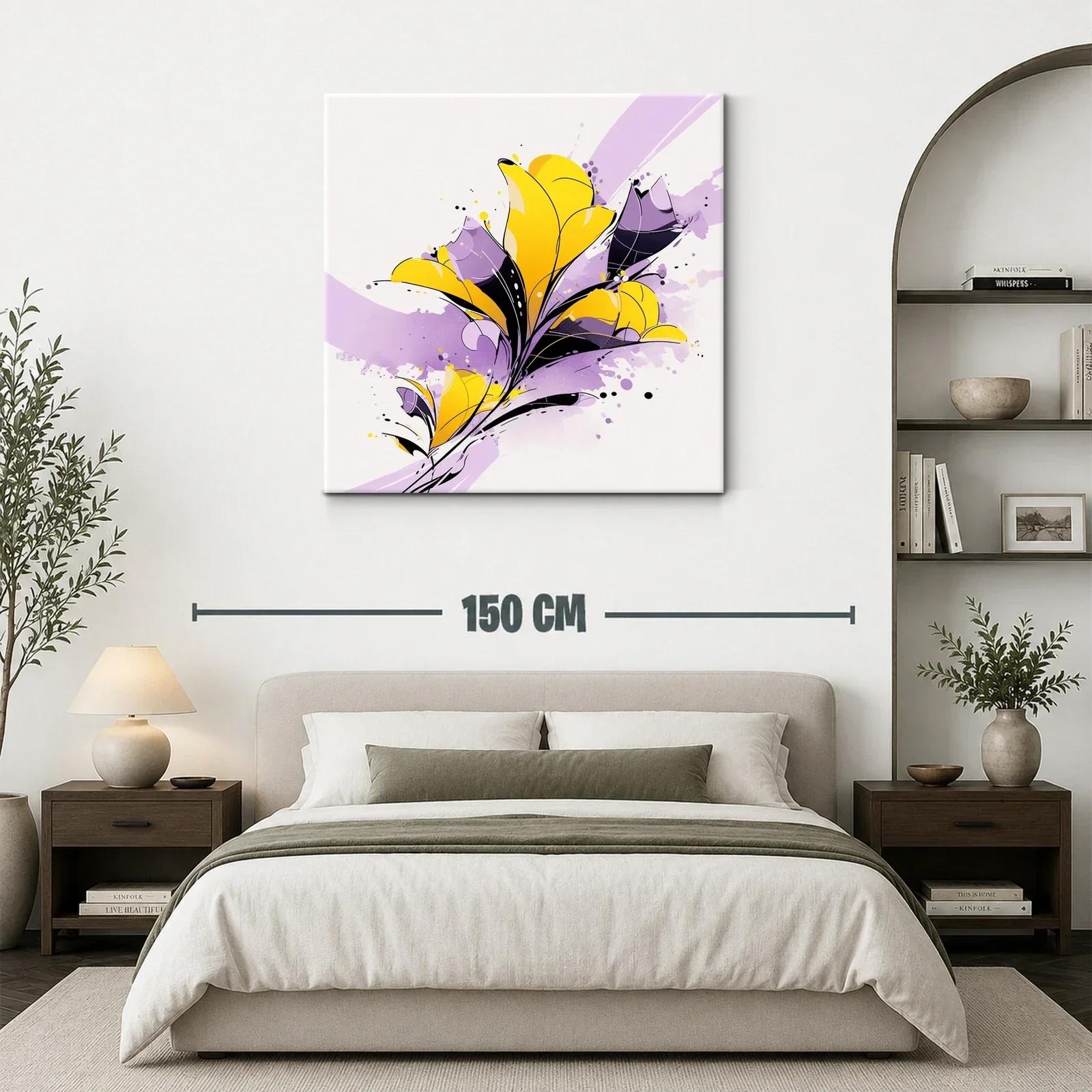 Cuadro floral moderno en tonos vivos y suaves contrastes — miniatura 3