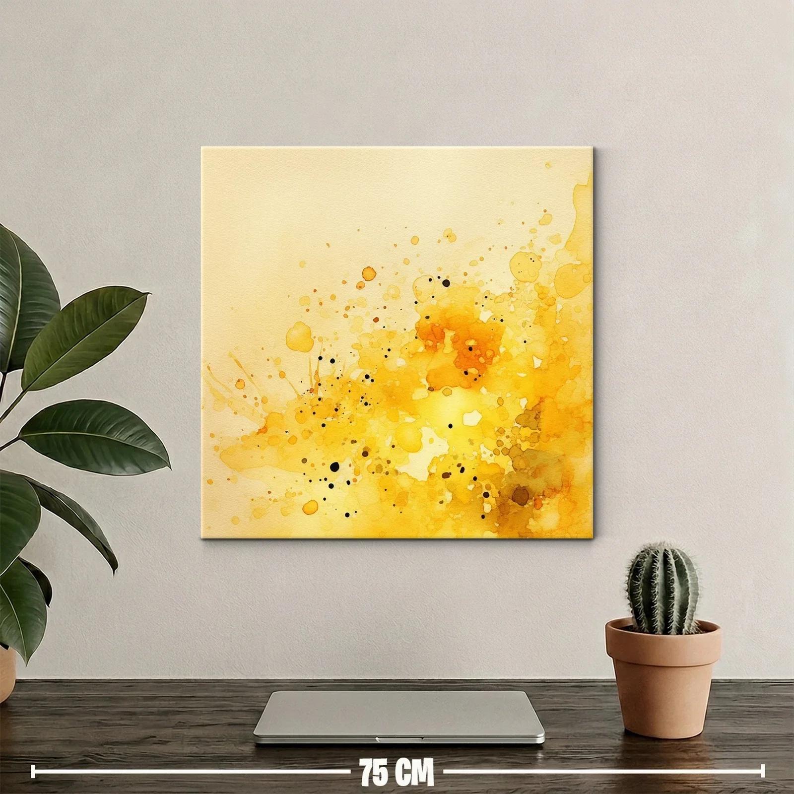 Cuadro abstracto en tonos cálidos y dorados — miniatura 2