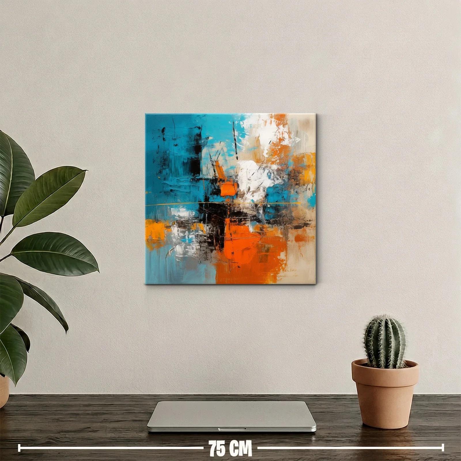 Cuadro abstracto con tonos vibrantes y contraste dinámico — miniatura 2