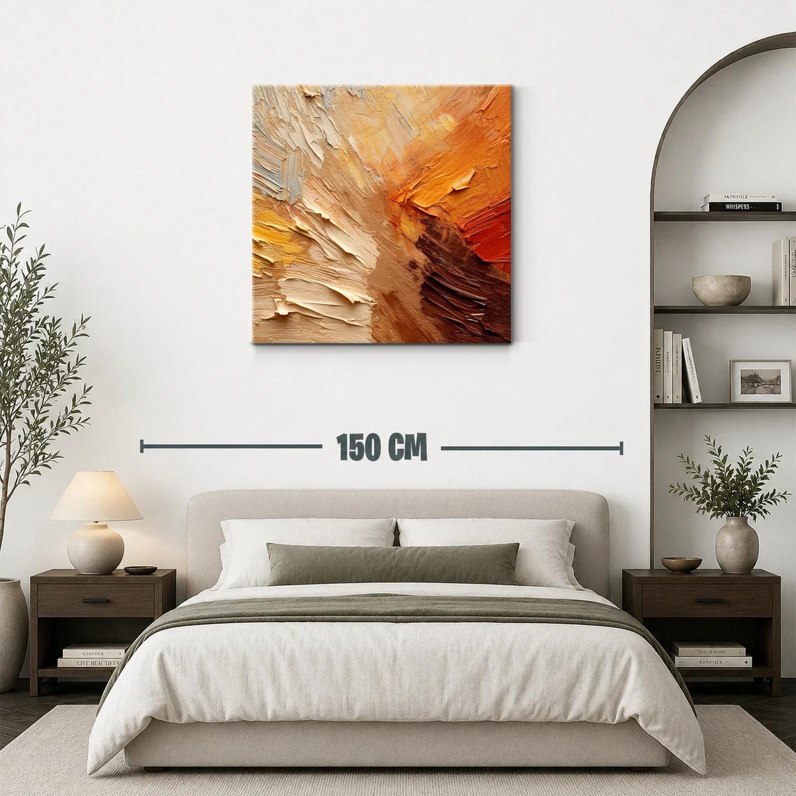 Cuadro abstracto en tonos cálidos tierra y ocres — miniatura 3