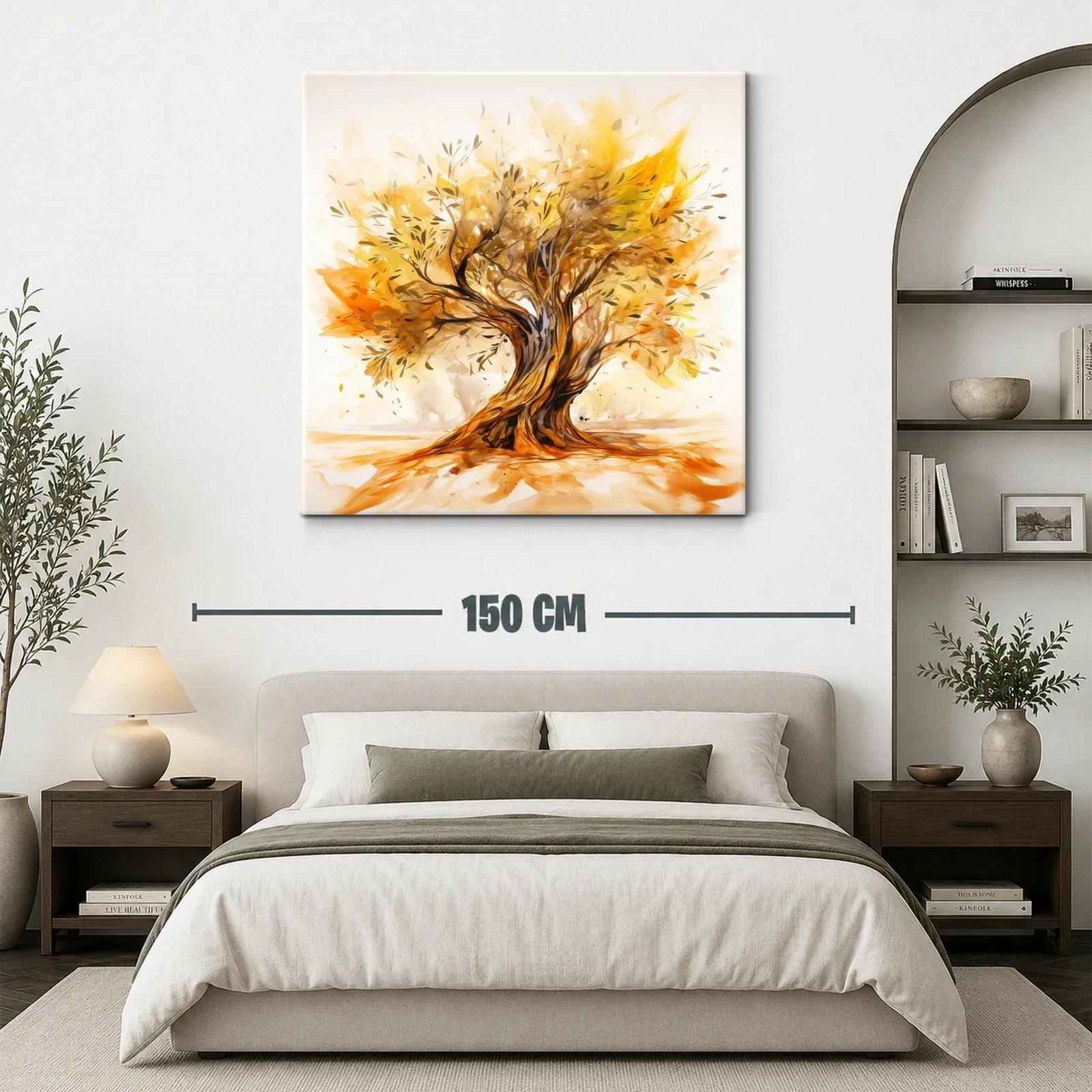 Árbol dorado con ramas entrelazadas y hojas cálidas — miniatura 3