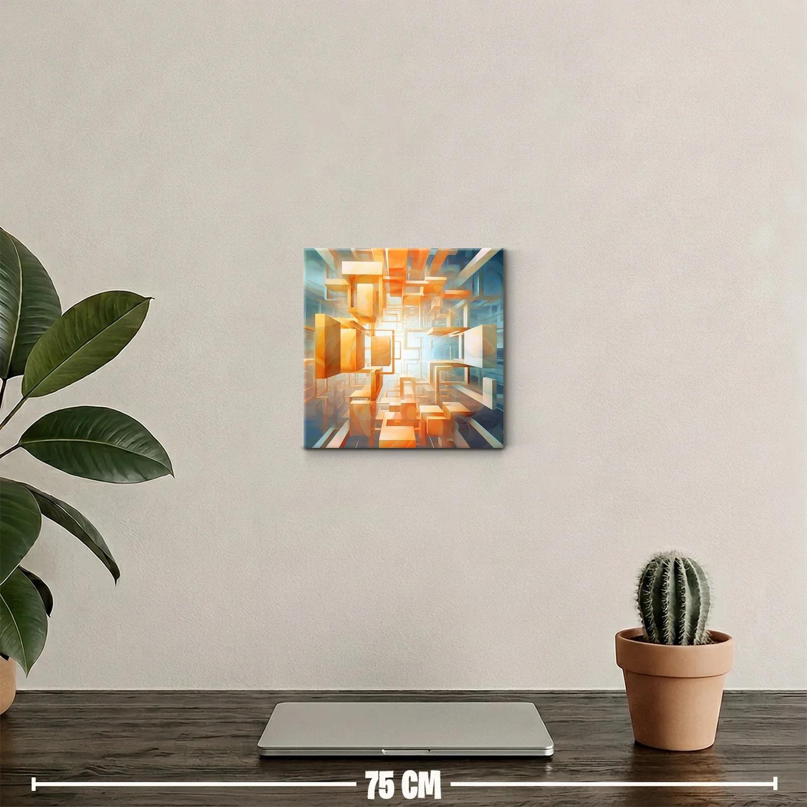 Composición abstracta con formas geométricas en tonos cálidos — miniatura 2