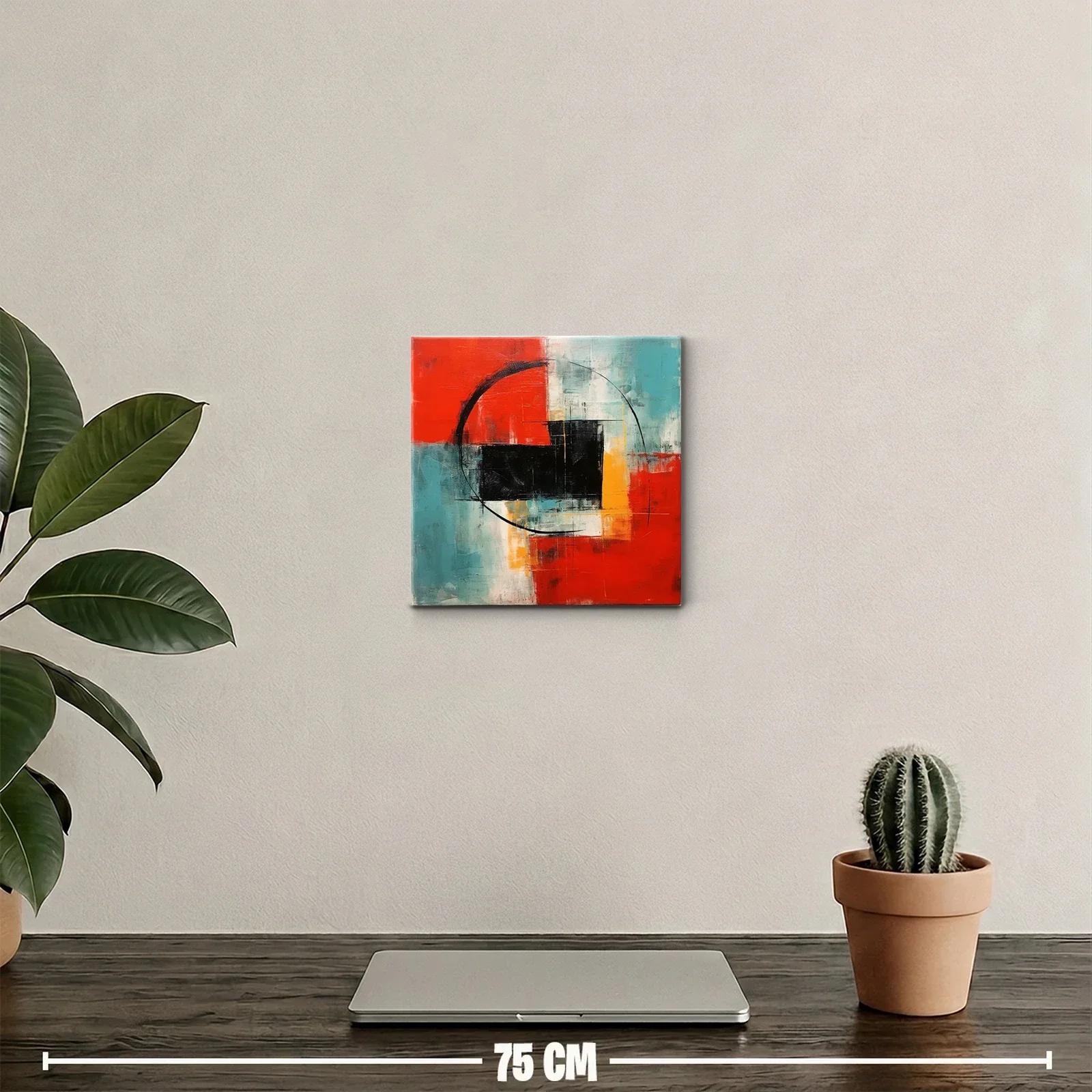 Cuadro abstracto con formas geométricas y colores vivos — miniatura 2
