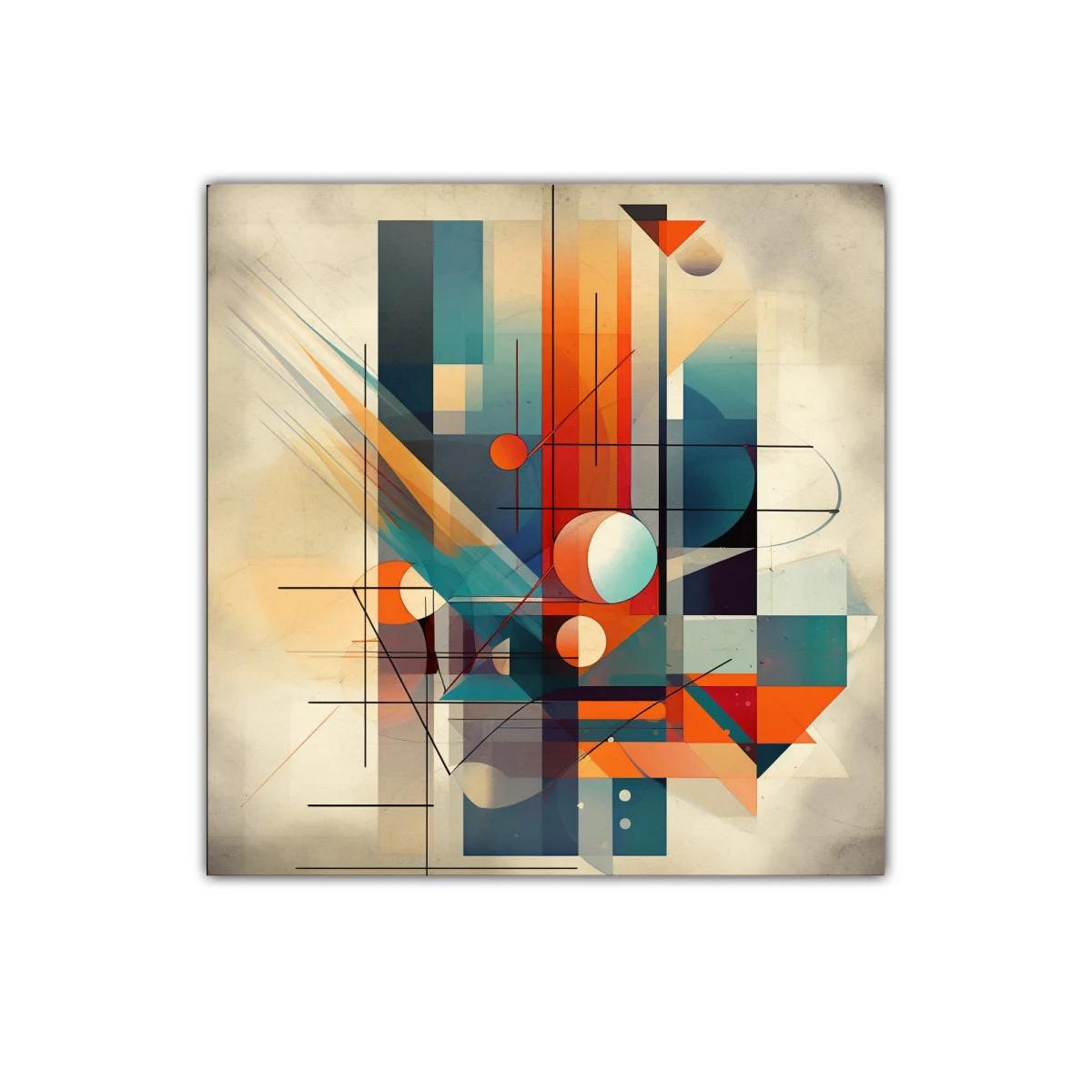 Composición geométrica vibrante con tonos cálidos y fríos — imagen principal