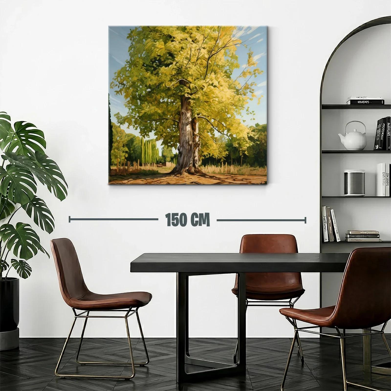 Árbol luminoso en paisaje campestre en tonos otoñales — miniatura 2