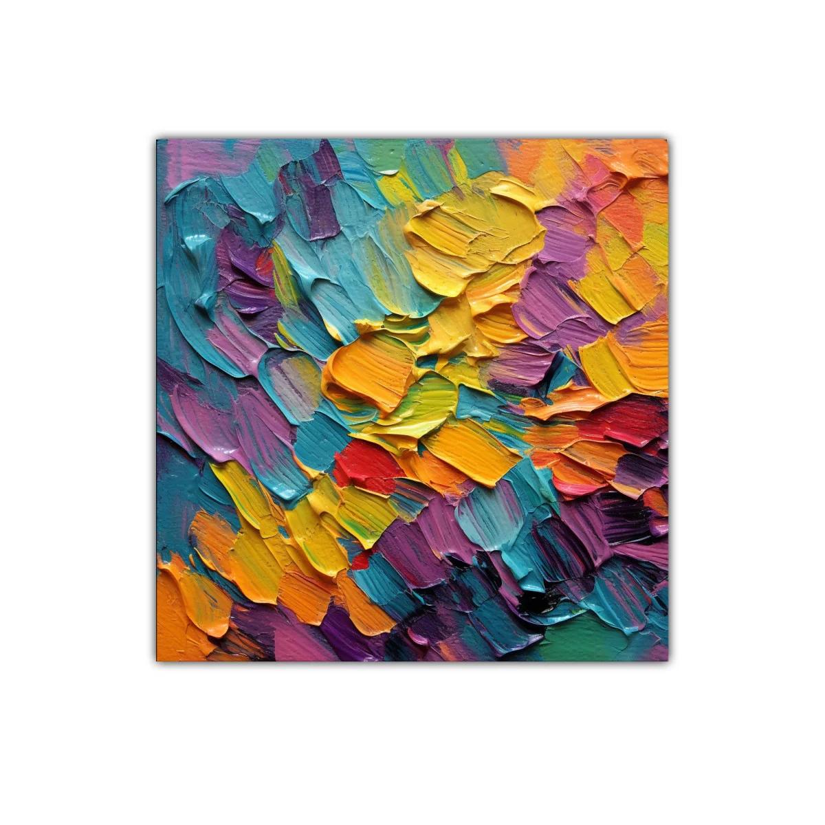 Cuadro abstracto con vibrante mezcla de colores intensos