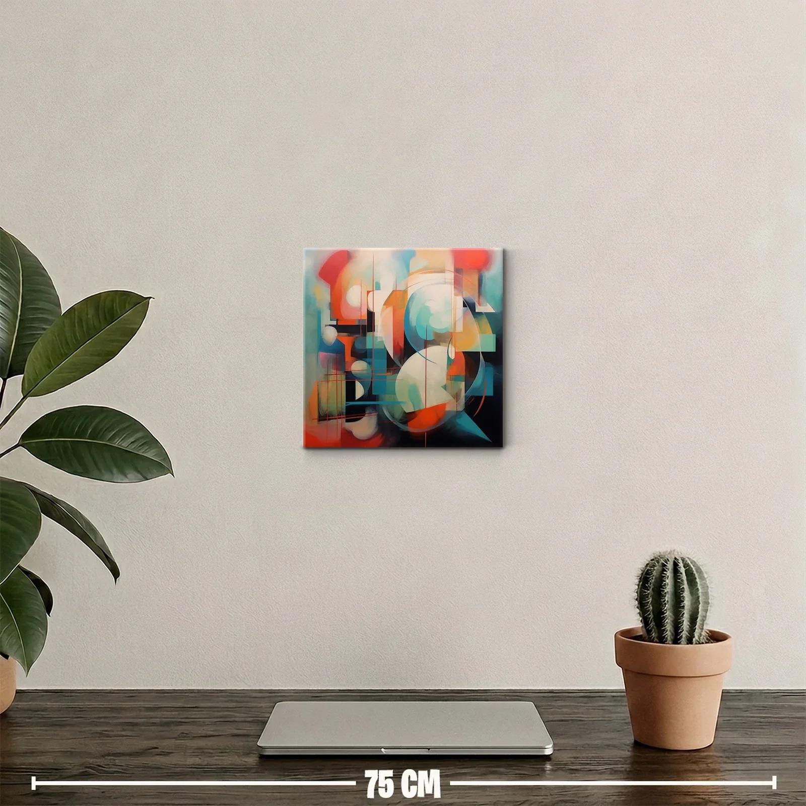 Composición abstracta vibrante con formas geométricas y colores cálidos — miniatura 2