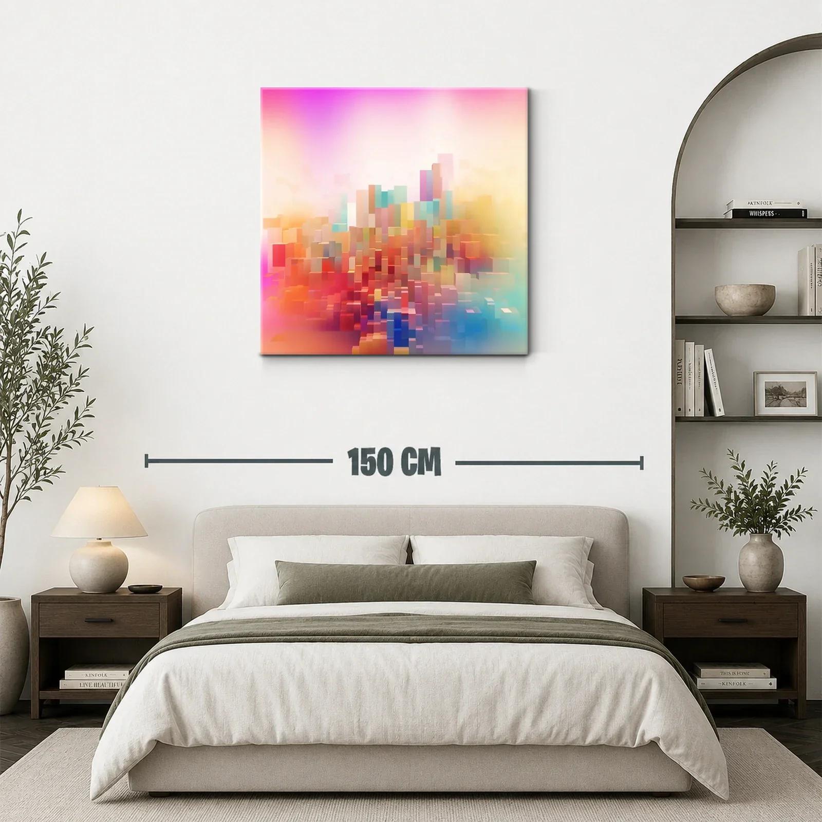 Composición abstracta en tonos cálidos y pastel vibrante — miniatura 3