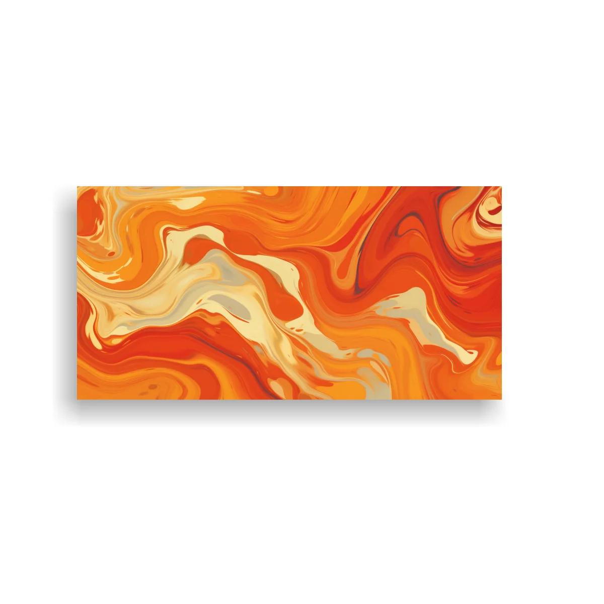 Cuadro remolino de pintura marmolada naranja — imagen principal