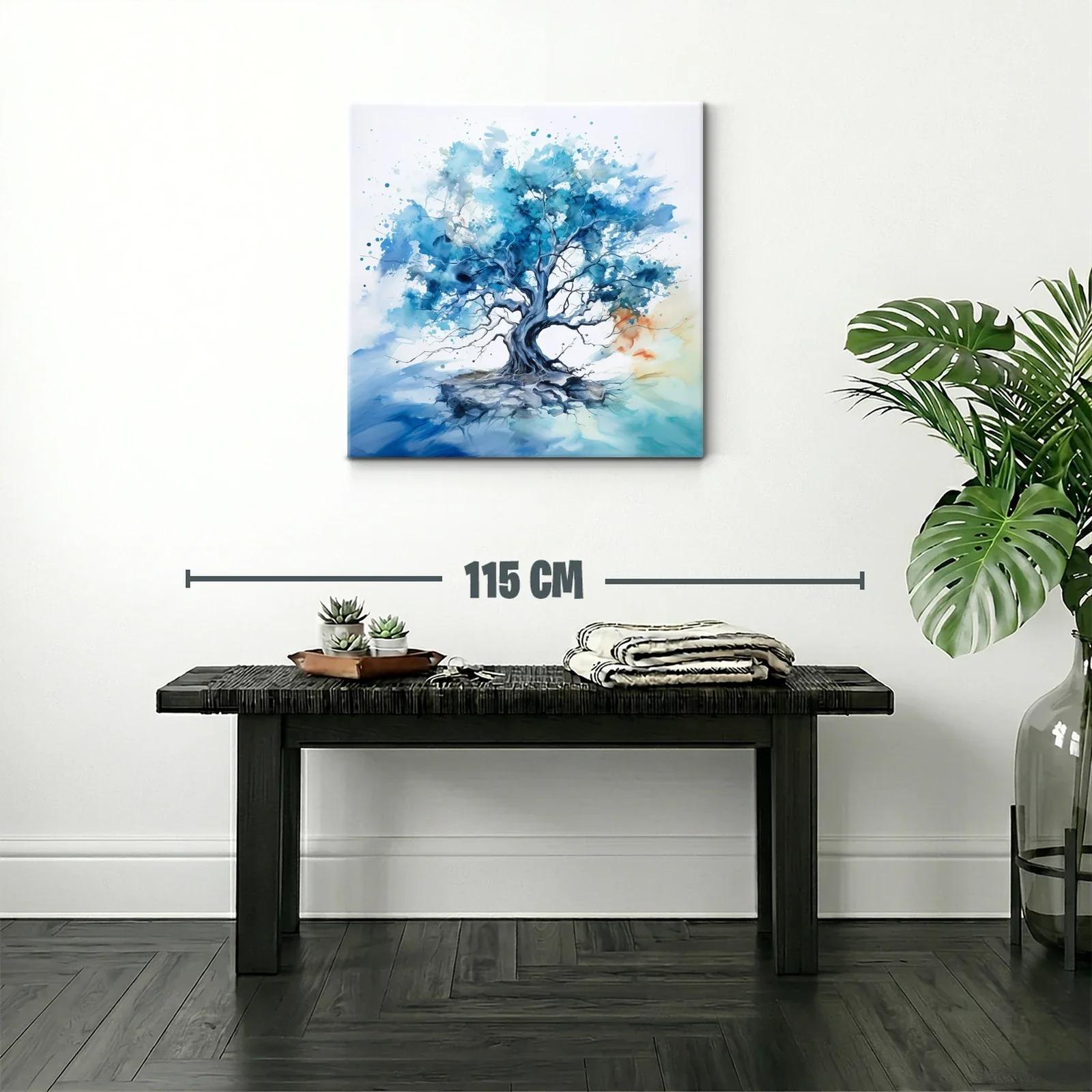 Árbol Azul en Movimiento con Toques de Luz Cálida — miniatura 2