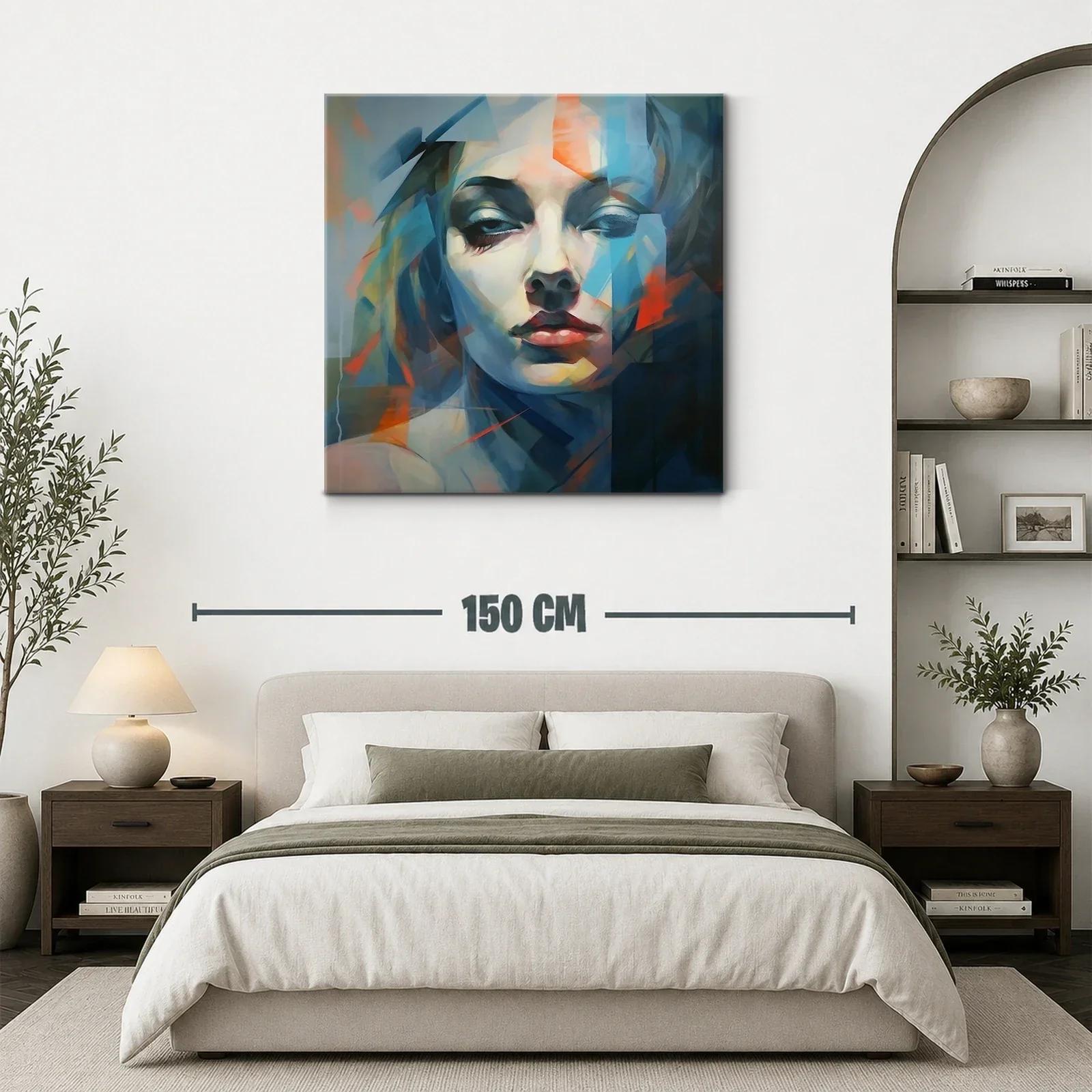 Retrato abstracto de mujer con tonos fríos y cálidos — miniatura 3