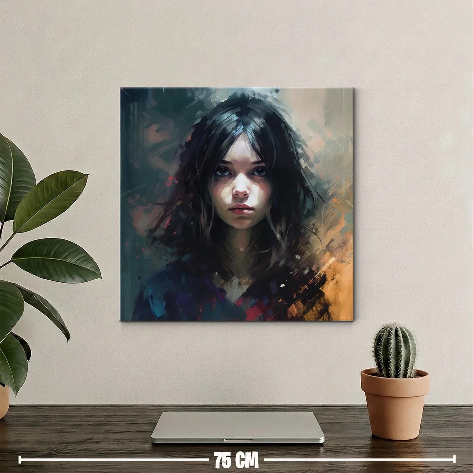 Retrato femenino con expresión profunda y tonos oscuros — miniatura 2
