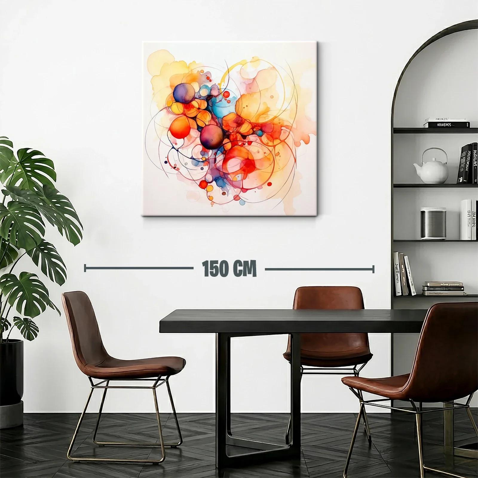 Composición abstracta con esferas en tonos cálidos y fríos — miniatura 2