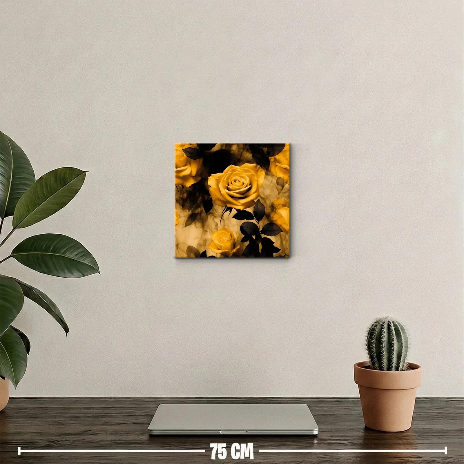 Rosas doradas sobre fondo oscuro para decorar — miniatura 2