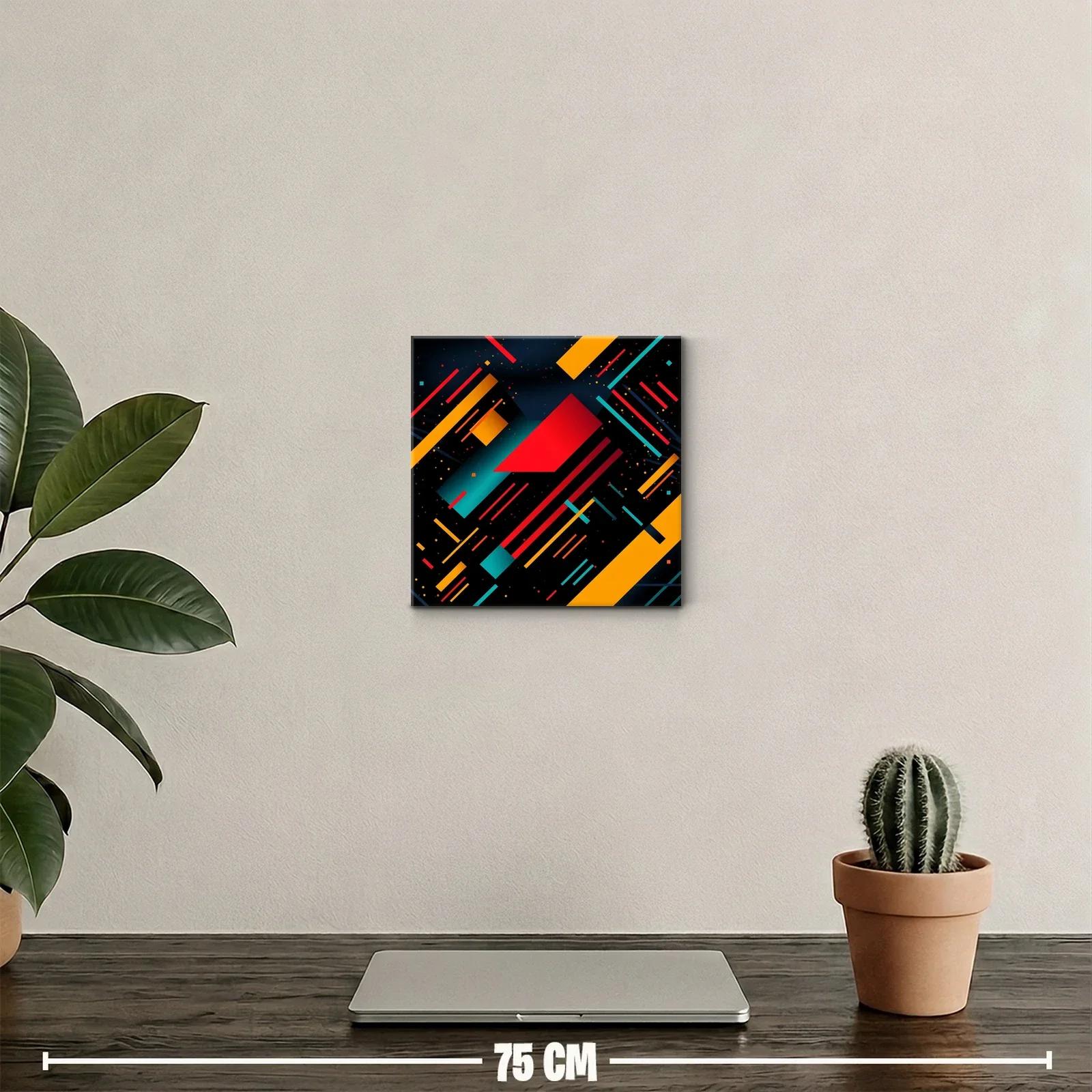 Composición abstracta con líneas y figuras geométricas vibrantes — miniatura 2