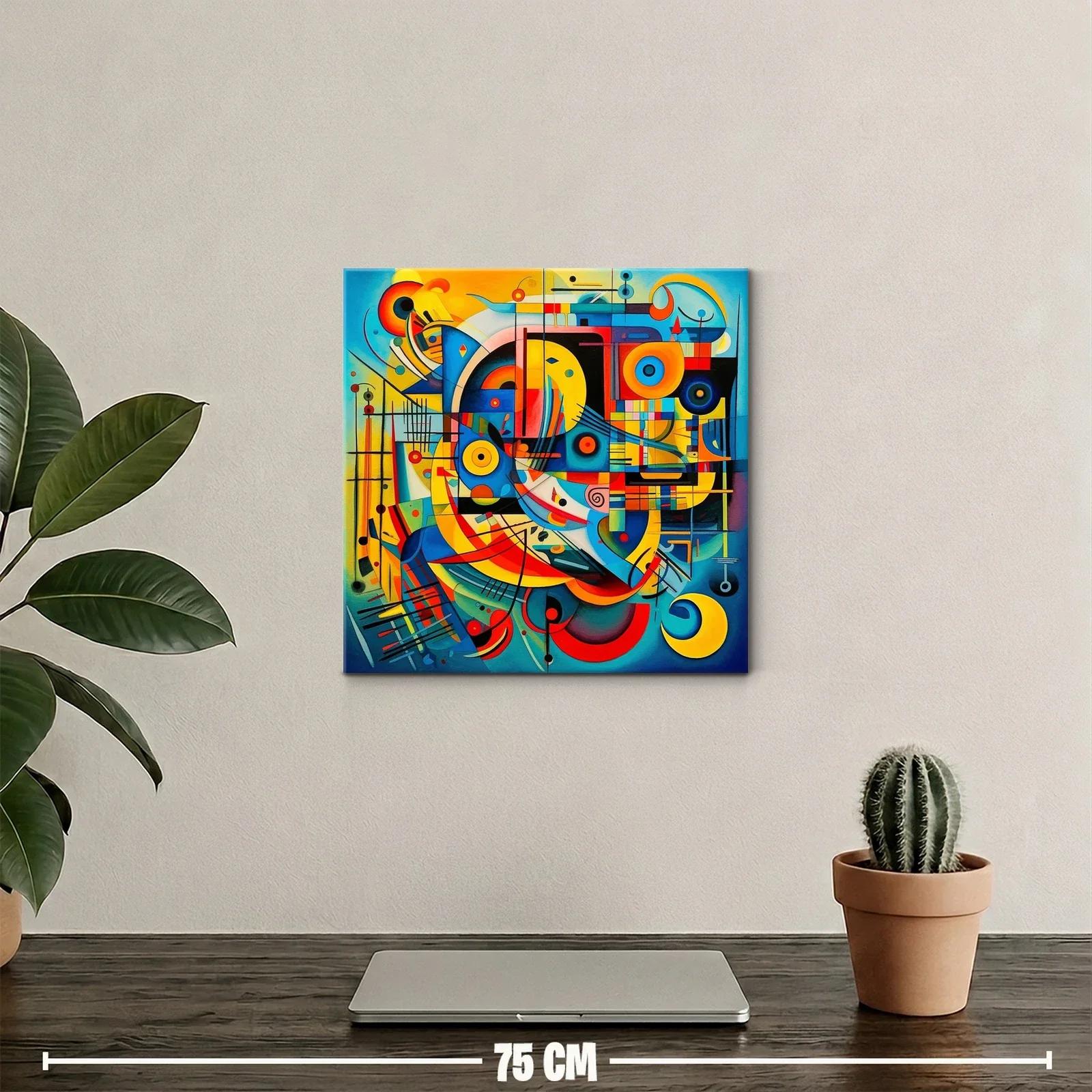 Composición abstracta en vibrantes tonos cálidos y fríos — miniatura 2