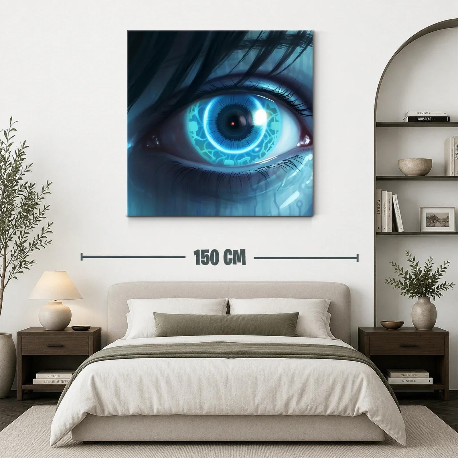 Ojo futurista con iris tecnológico en tonos azules — miniatura 3