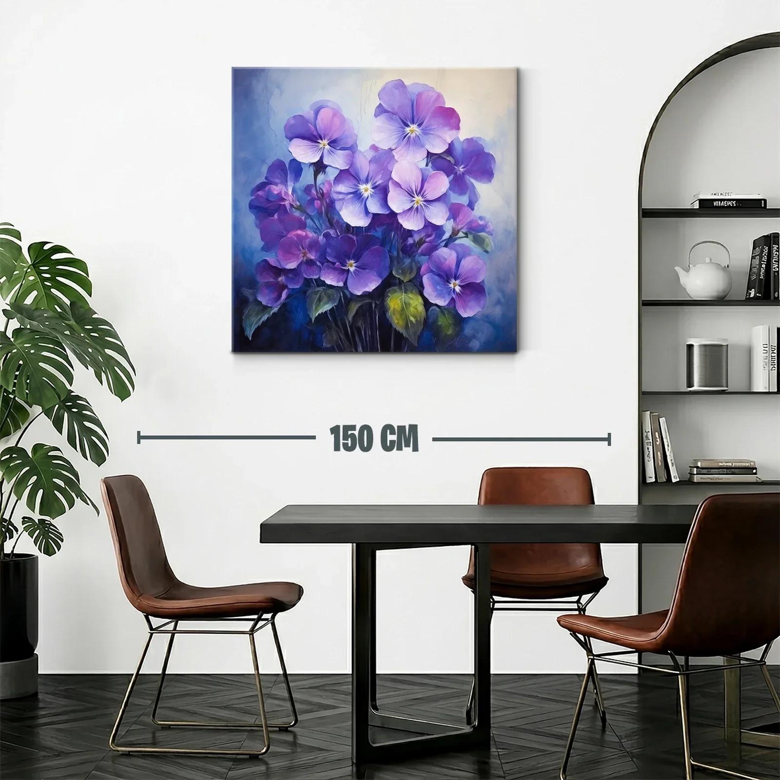 Cuadro con delicadas flores en tonos violeta y azul — miniatura 2