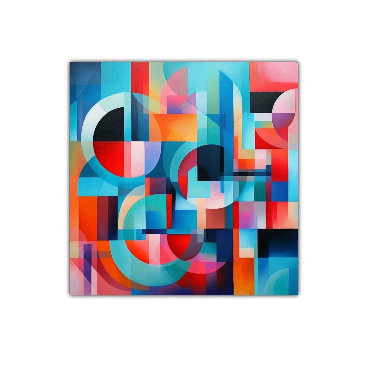 Cuadro moderno con formas geométricas y colores vibrantes — imagen principal