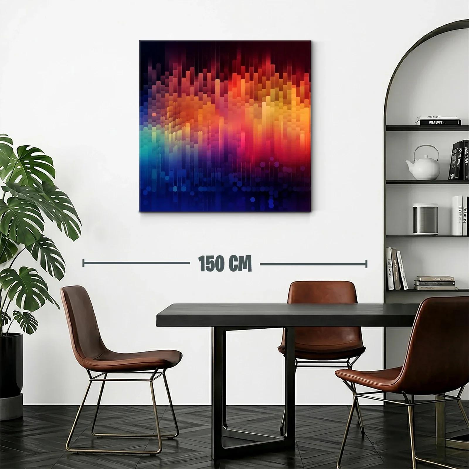 Cuadro abstracto con vibrantes tonos cálidos y fríos — miniatura 2