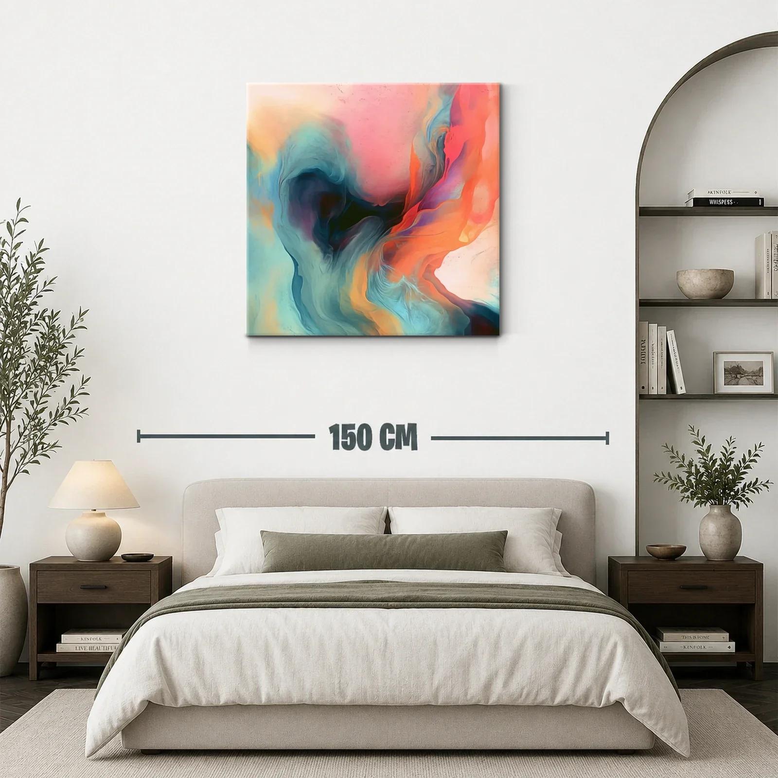 Composición abstracta con tonos cálidos y fríos vibrantes — miniatura 3