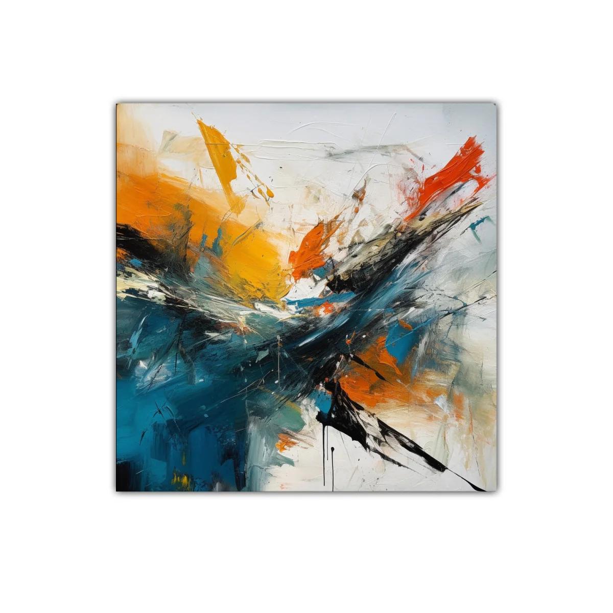 Cuadro abstracto con explosión de colores intensos y dinámicos — imagen principal