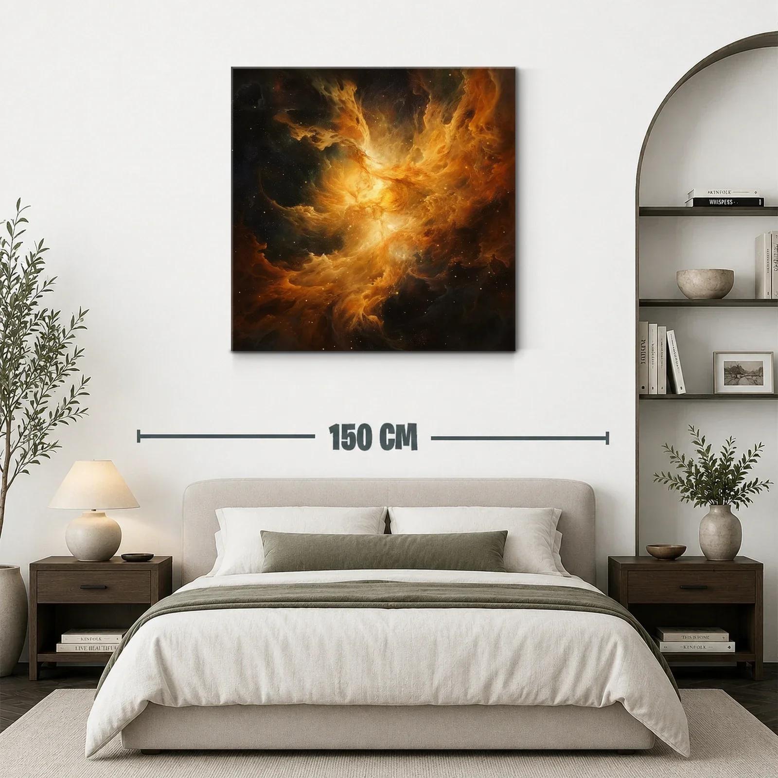 Cuadro de nebulosa cósmica en tonos cálidos intensos — miniatura 3