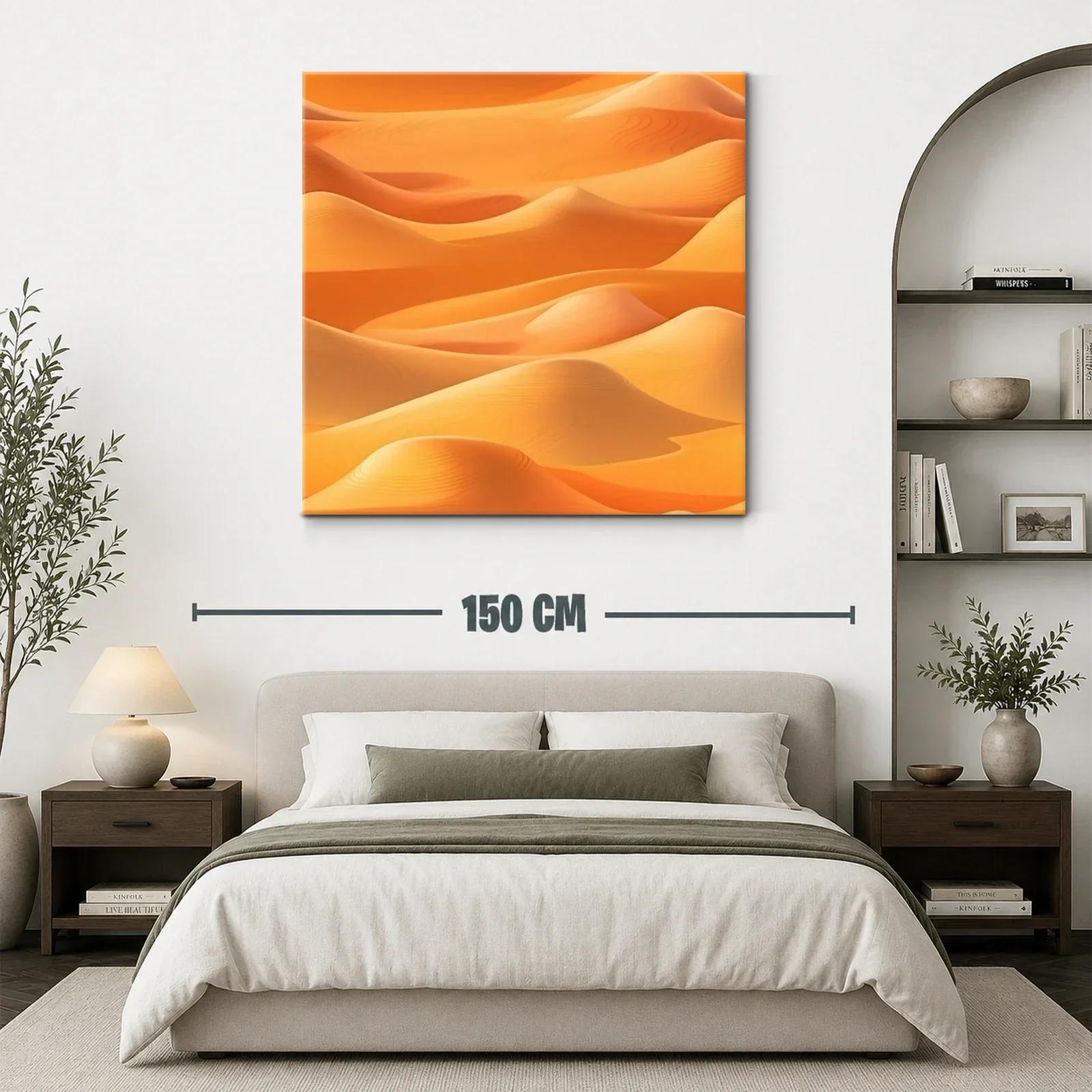 Paisaje de dunas cálidas en tonos arena y naranja vibrante — miniatura 3