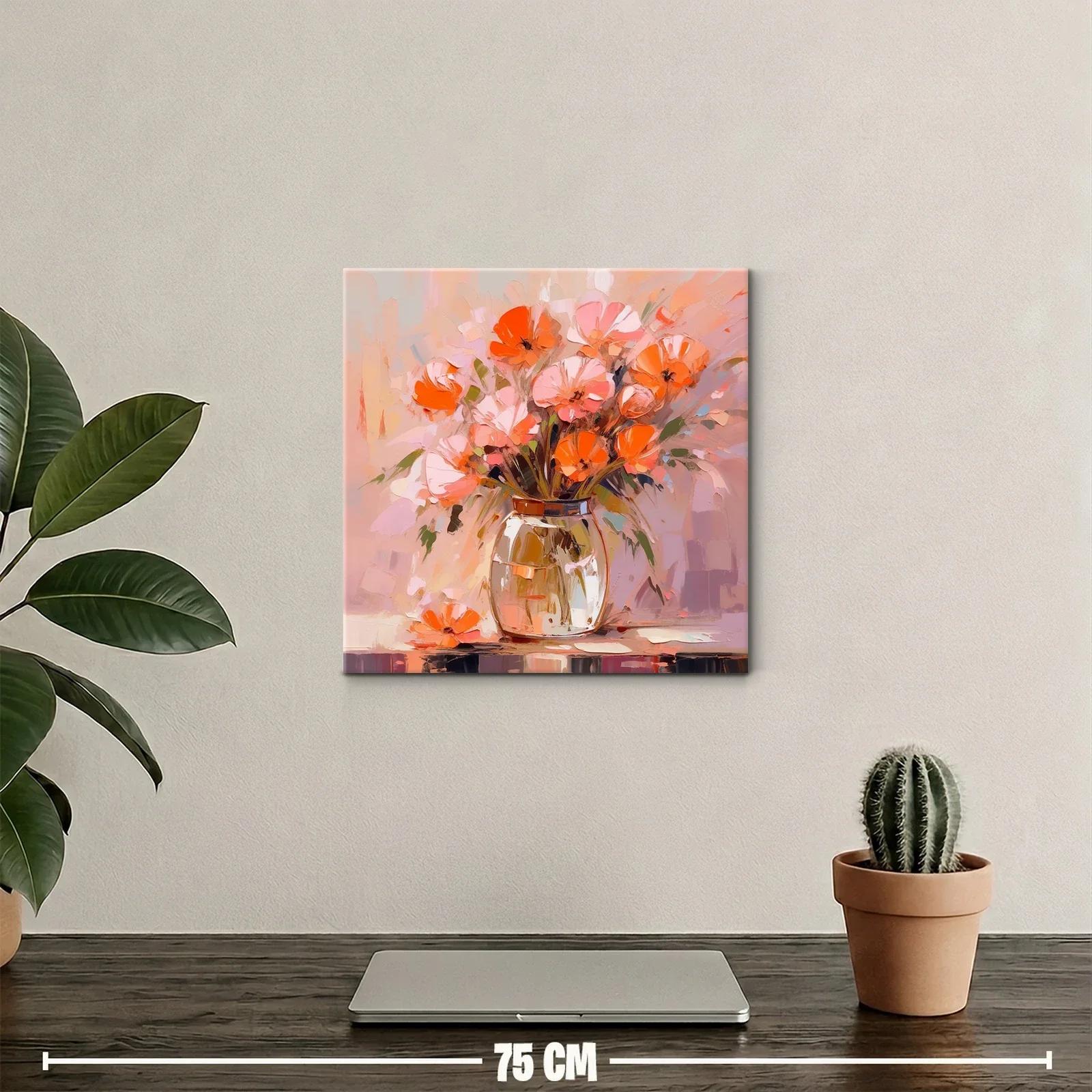 Cuadro floral con bouquet en tonos cálidos y suaves — miniatura 2
