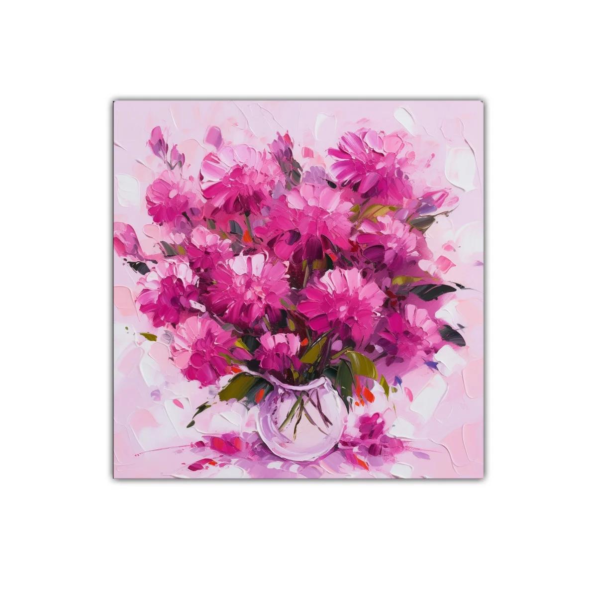 Cuadro floral con vibrantes tonos rosas y lilas — imagen principal
