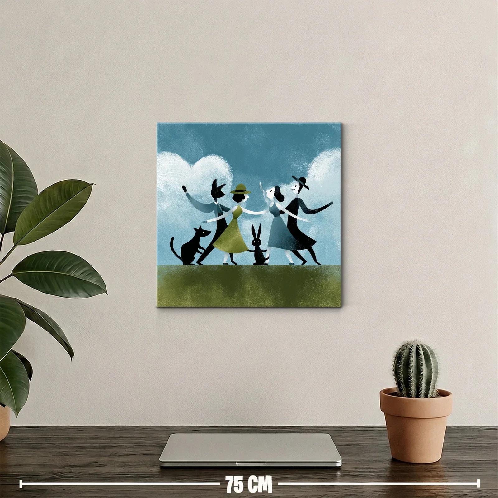 Danza Alegre con Animales en Tonos Suaves y Naturales — miniatura 2