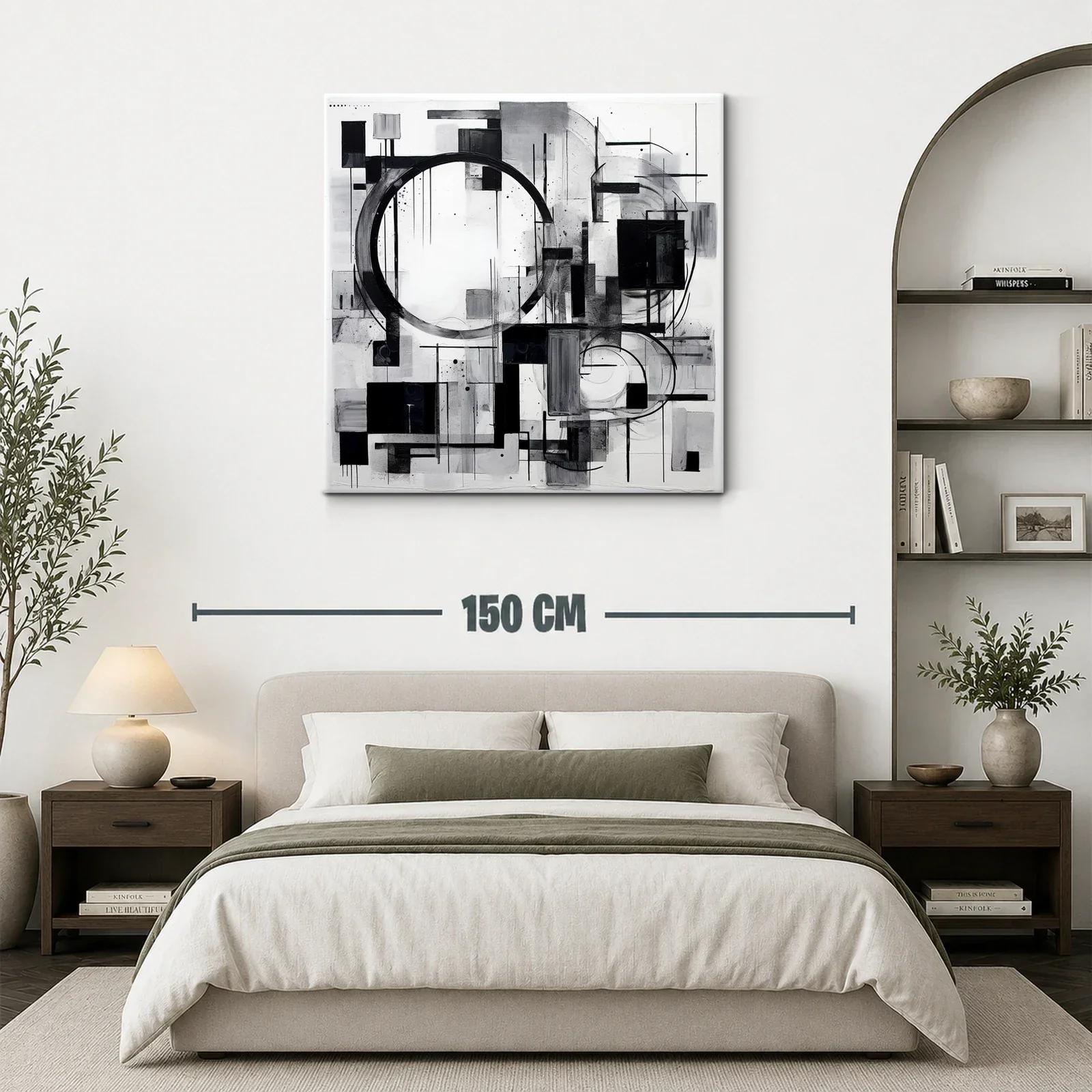 Composición abstracta en blanco y negro con formas geométricas — miniatura 3