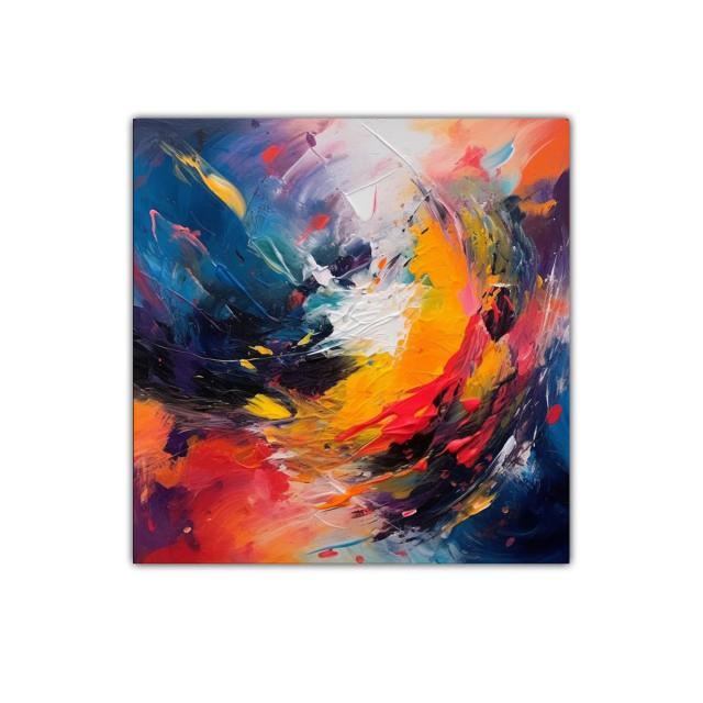 Cuadro decorativo con explosión de colores vivos y dinámicos