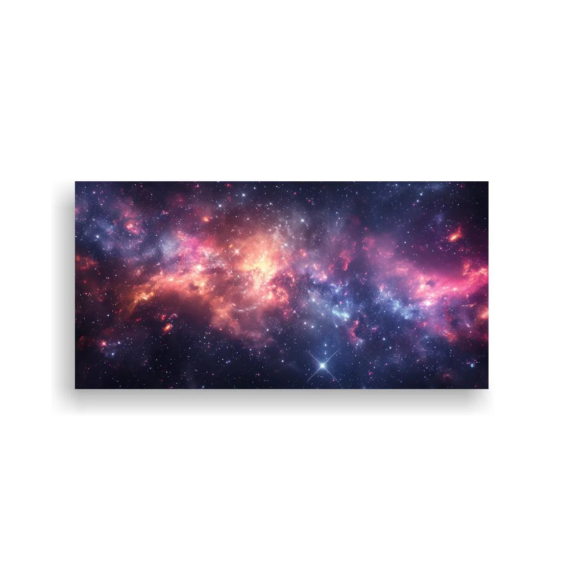 Cuadro galaxia con franja luminosa de gas y estrellas