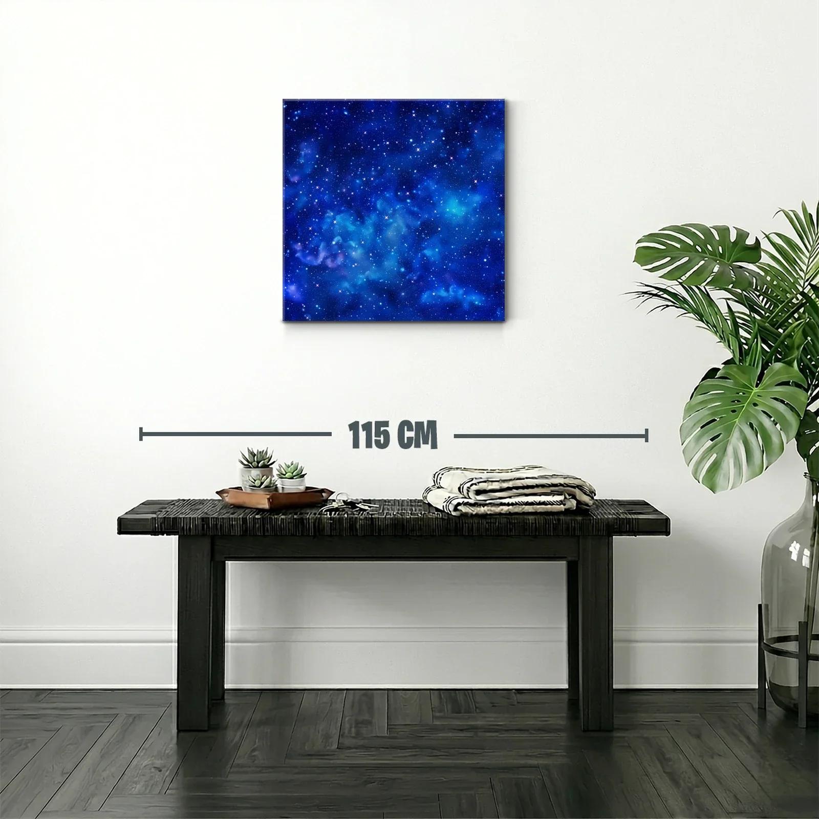 Cuadro cosmos estrellado con vibrantes tonos azules — miniatura 2