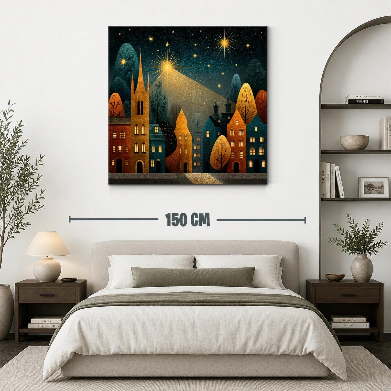 Pueblo encantado bajo un cielo estrellado y luminoso — miniatura 3