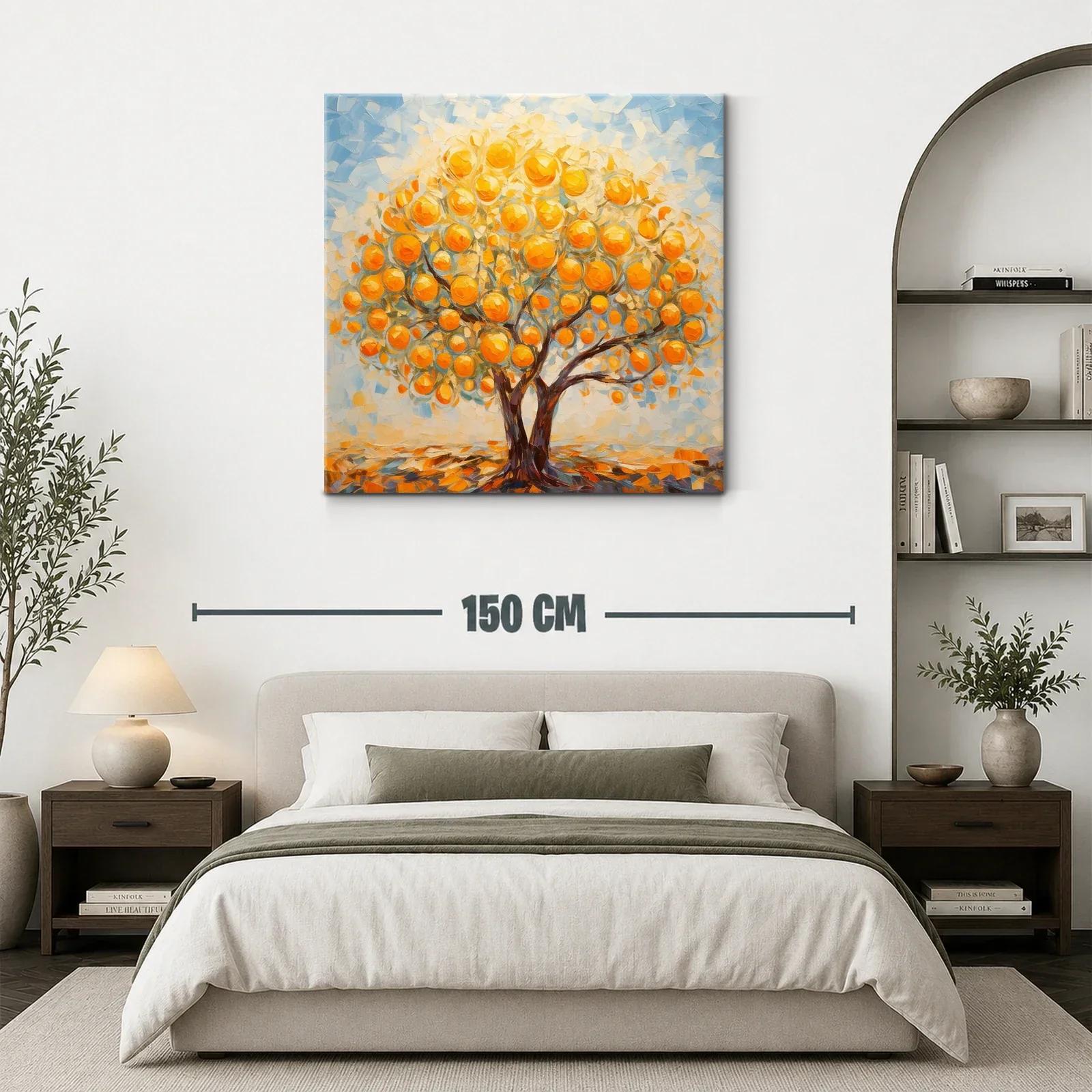Árbol de naranjas iluminado en tonos cálidos y vibrantes — miniatura 3