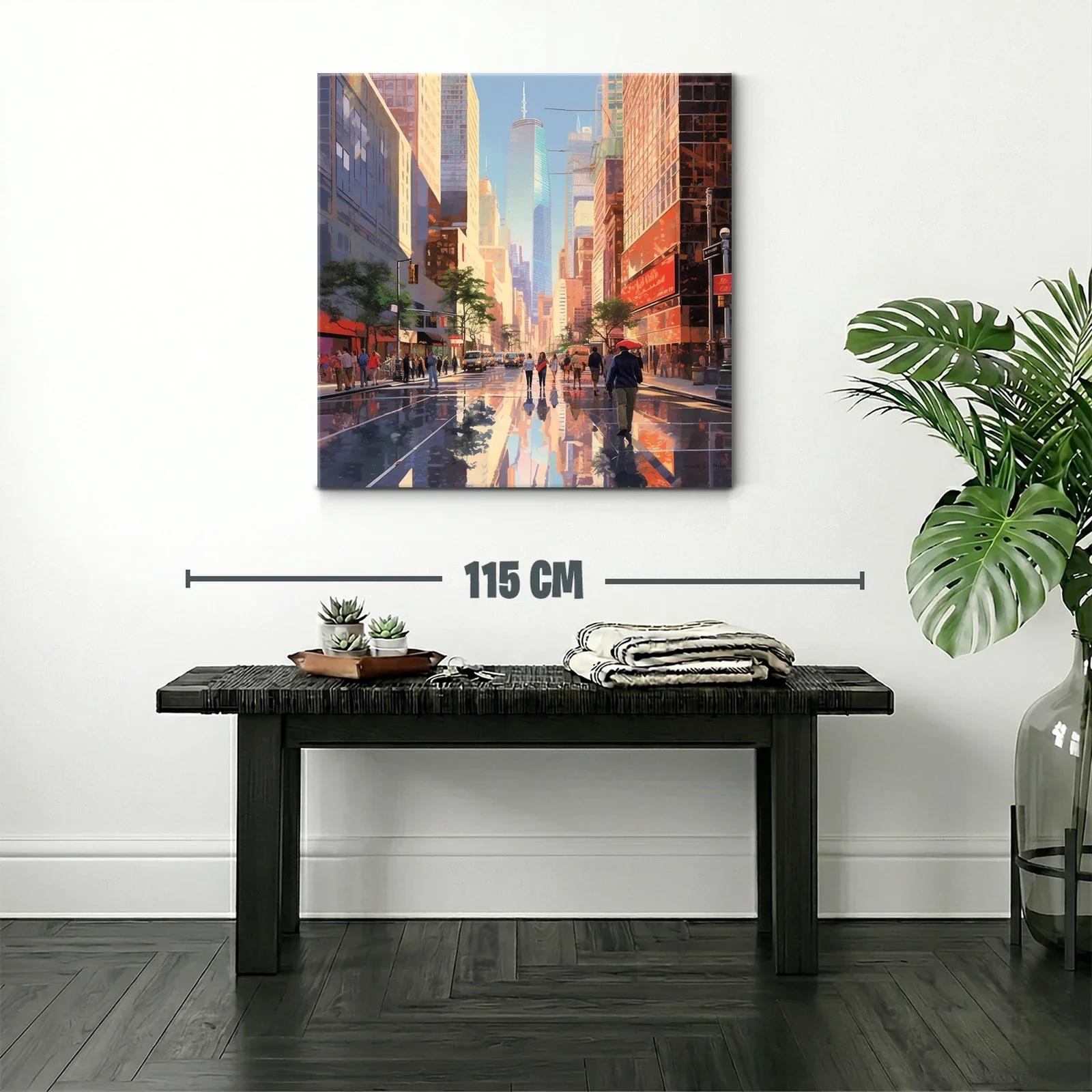 Atardecer urbano con reflejos vibrantes en ciudad moderna — miniatura 2